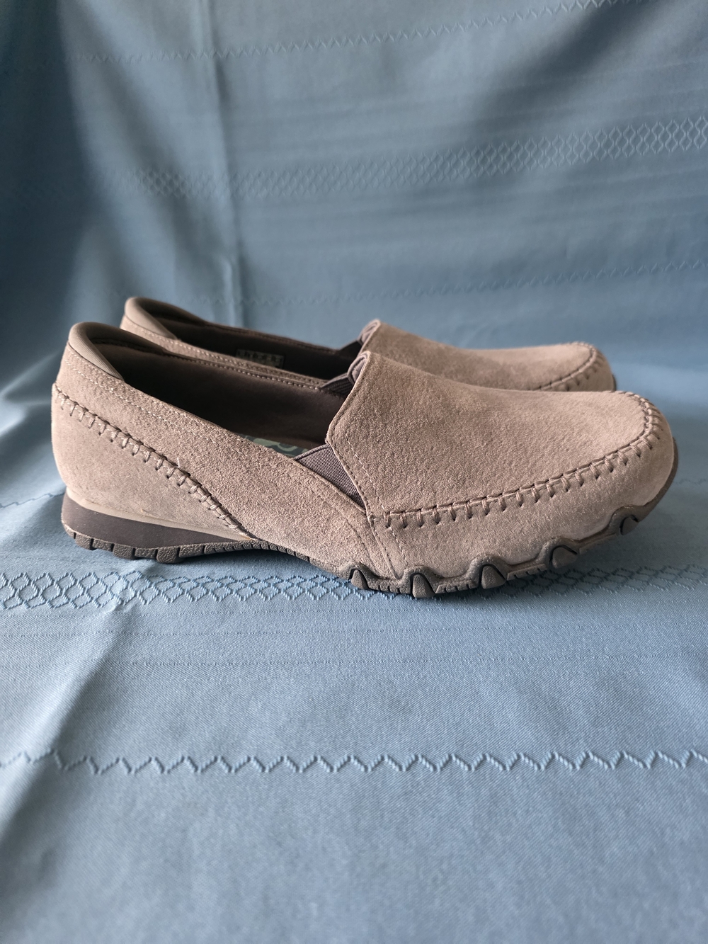 Skechers Relaxed Fit Bikers Alumni Suede Loafers 11W Charcoal Gray Slip On